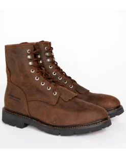 Cody James Men's 8" Waterproof Lace-Up Kiltie Work Boots - Round Toe