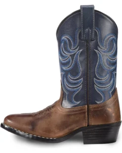 Cody James Boys' Two-Tone Embroidered Western Boots - Round Toe -Cody James 2000221649 200 LT