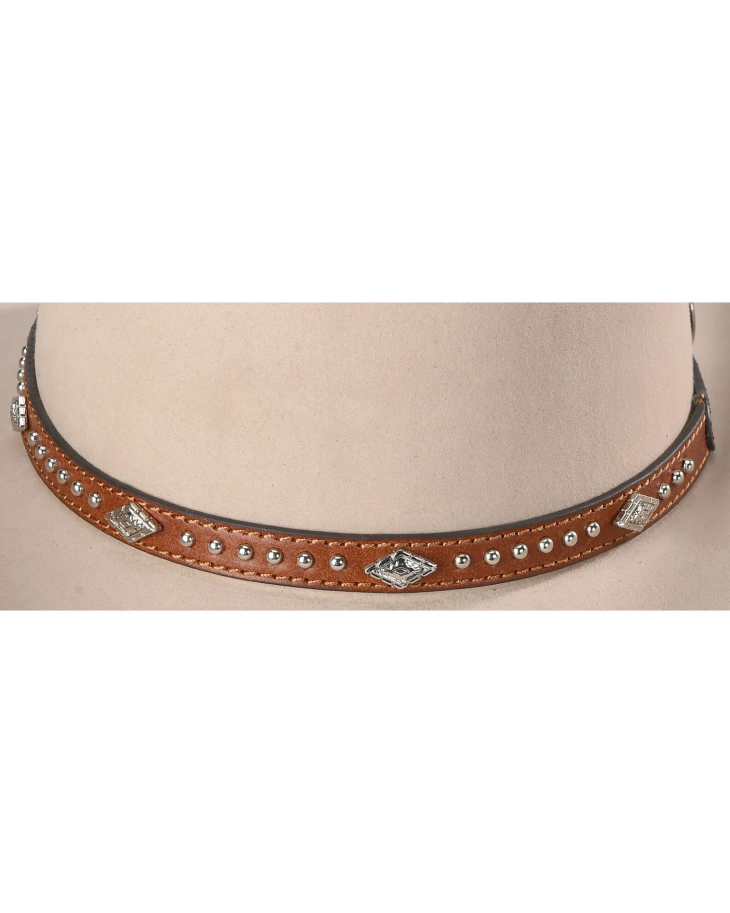 Cody James Silver Studs With Diamond Conchos Hat Band 3 Cody James Silver Studs With Diamond Conchos Hat Band - Image 3