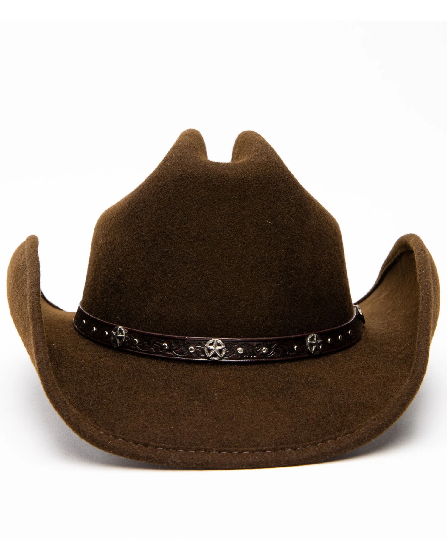 Cody James Men's Cattleman Tooled Star Concho Band Wool Hat 4 Cody James Men's Cattleman Tooled Star Concho Band Wool Hat - Image 4