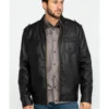 Cody James Men's Backwoods Distressed Faux Leather Moto Jacket 