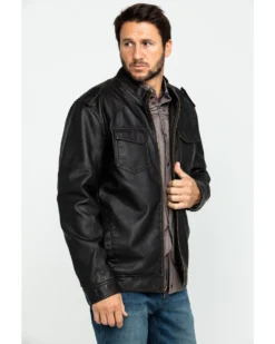 Cody James Men's Backwoods Distressed Faux Leather Moto Jacket  -Cody James 2000282518 200 P3