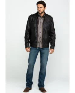 Cody James Men's Backwoods Distressed Faux Leather Moto Jacket  -Cody James 2000282518 200 P6