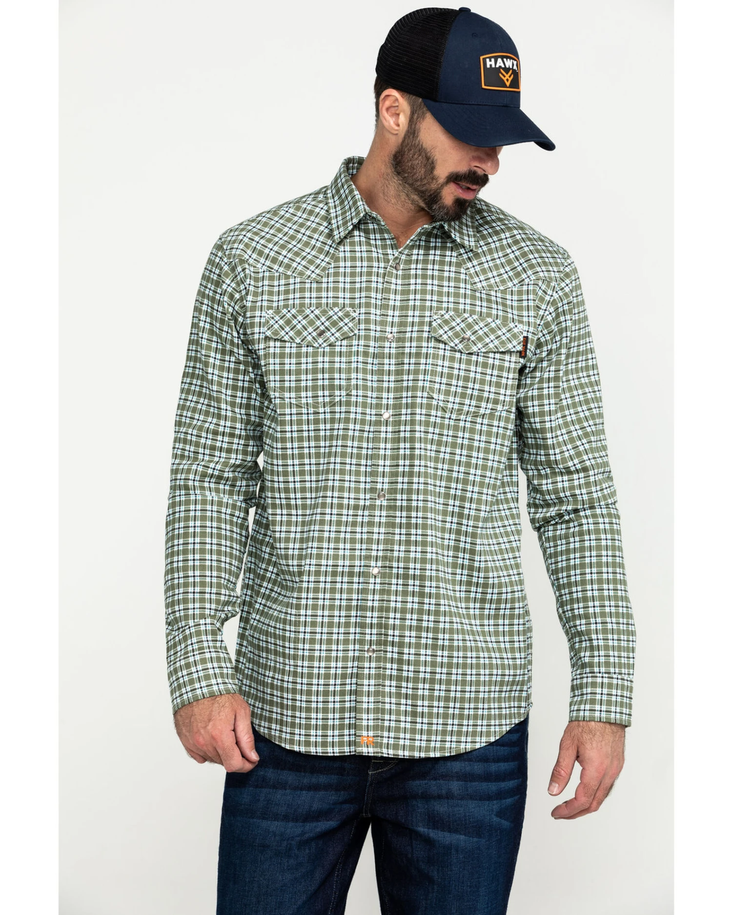 Cody James Men's FR Woven Plaid Print Long Sleeve Button Down Work Shirt 1 Cody James Men's FR Woven Plaid Print Long Sleeve Button Down Work Shirt