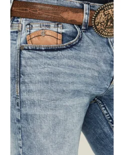 Cody James Core Men's Clover Leaf Light Wash Stretch Slim Straight Jeans