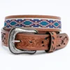 Cody James Men's Multicolor Cross Stitch Western Belt
