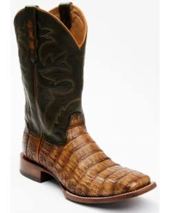 Cody James Men's Brown Exotic Caiman Tail Skin Western Boots - Broad Square Toe -Cody James 2000339009 200 P1