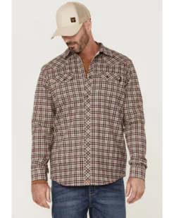 Cody James Men's FR Small Plaid Print Long Sleeve Pearl Snap Work Shirt 