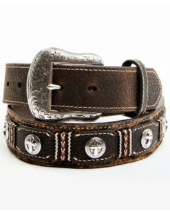 Cody James Men's Hair-On Cross Concho Western Belt