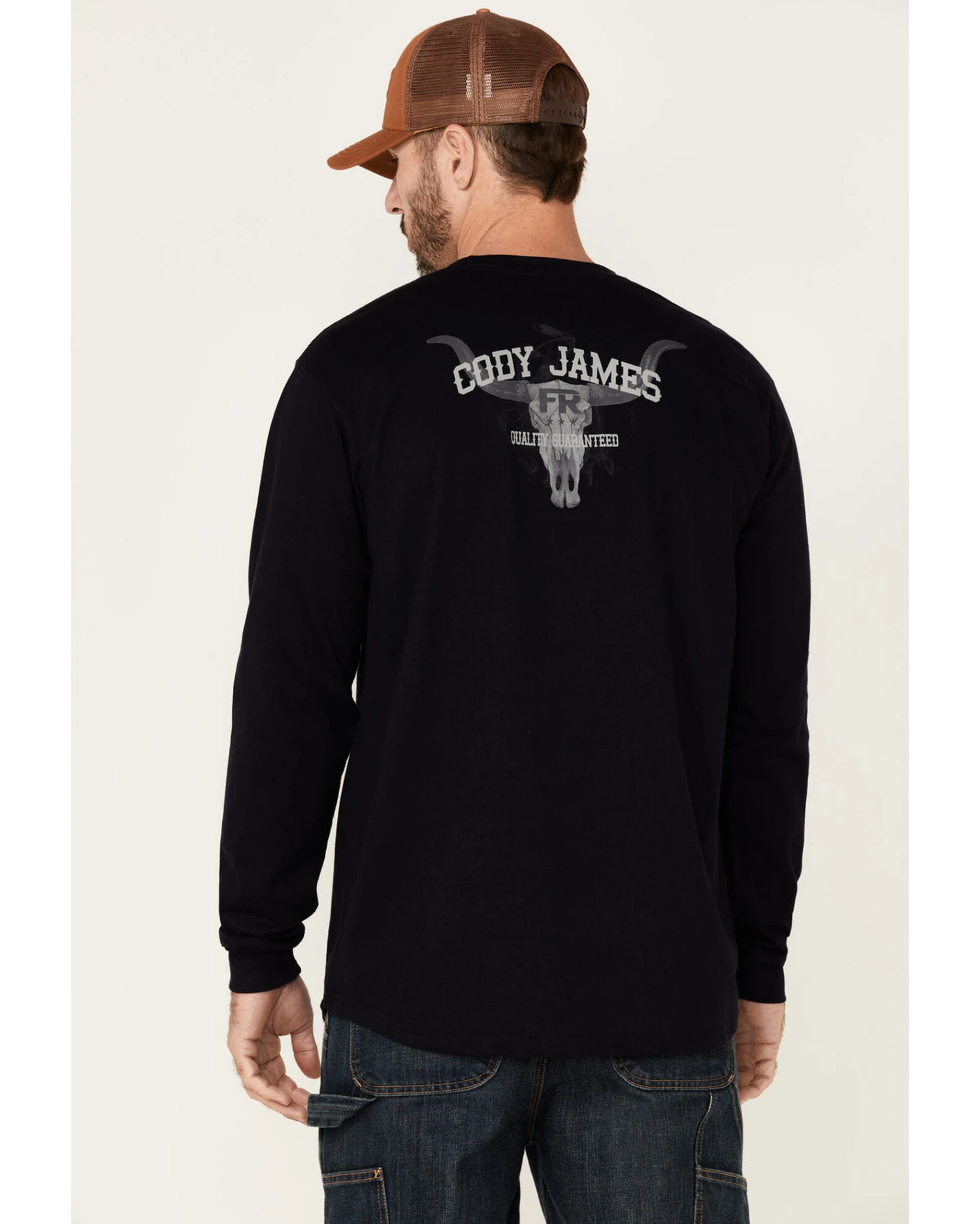 Cody James Men's FR Longhorn Graphic Long Sleeve Work T-Shirt 4 Cody James Men's FR Longhorn Graphic Long Sleeve Work T-Shirt - Image 4