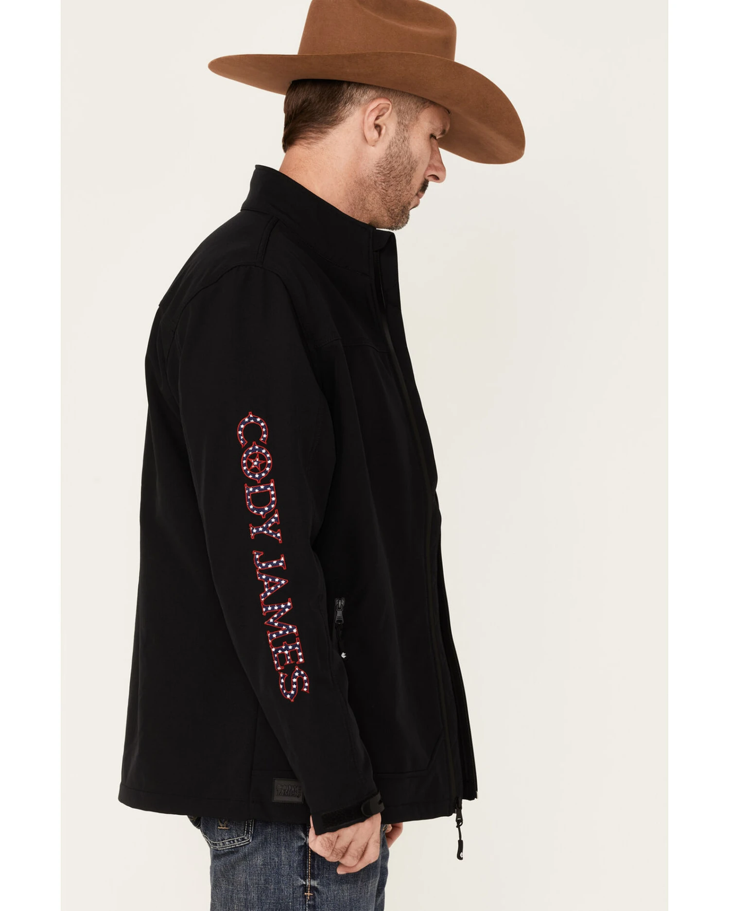 Cody James Core Men's American Embroidered Sleeve Zip-Front Steamboat Jacket 3 Cody James Core Men's American Embroidered Sleeve Zip-Front Steamboat Jacket - Image 3