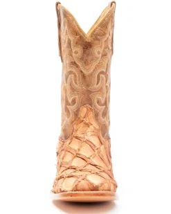 Cody James Men's Caramel Matte Pirarucu Exotic Western Boots - Broad Square Toe -Cody James 2000351586 255 P4 1