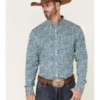 Cody James Core Men's Workforce Floral Print Long Sleeve Button-Down Western Shirt 