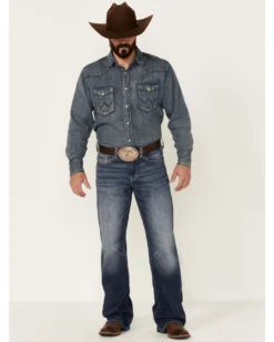 Cody James Men's Double Kicker Medium Dark Wash Stretch Relaxed Bootcut JeansÂ