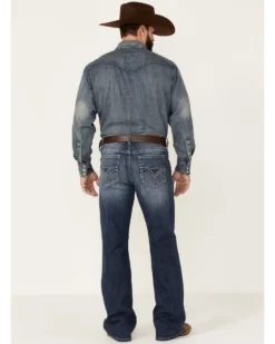 Cody James Men's Double Kicker Medium Dark Wash Stretch Relaxed Bootcut Jeans  -Cody James 2000351797 400 P3