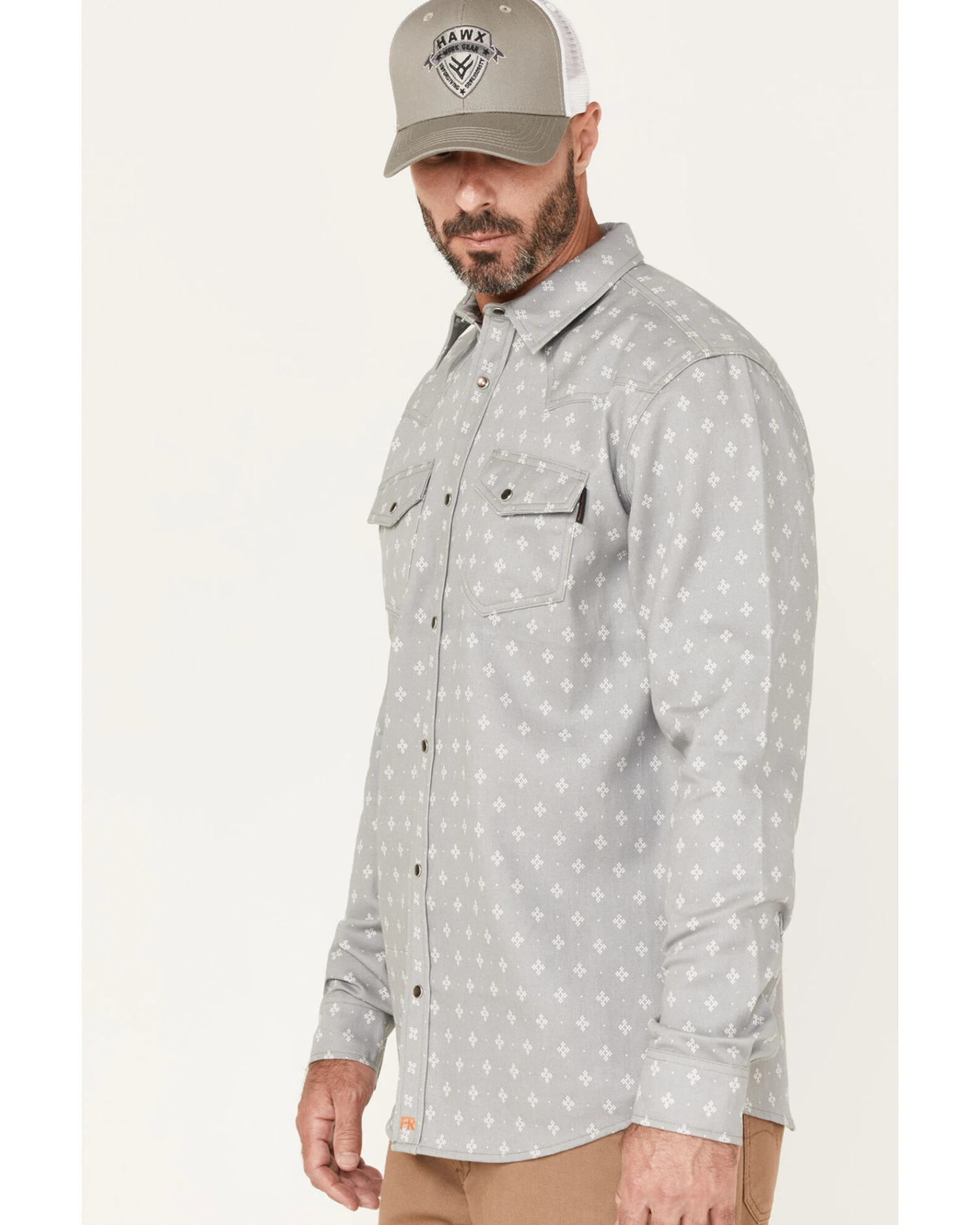Cody James Men's FR Spaced Diamond Print Long Sleeve Snap Work Shirt 2 Cody James Men's FR Spaced Diamond Print Long Sleeve Snap Work Shirt - Image 2
