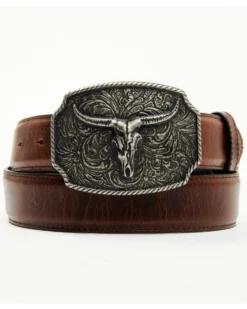 Cody James Men's Longhorn Scroll Buckle Belt