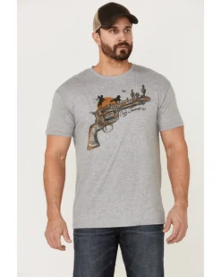 Cody James Men's Gun Scene Graphic Charcoal T-Shirt 