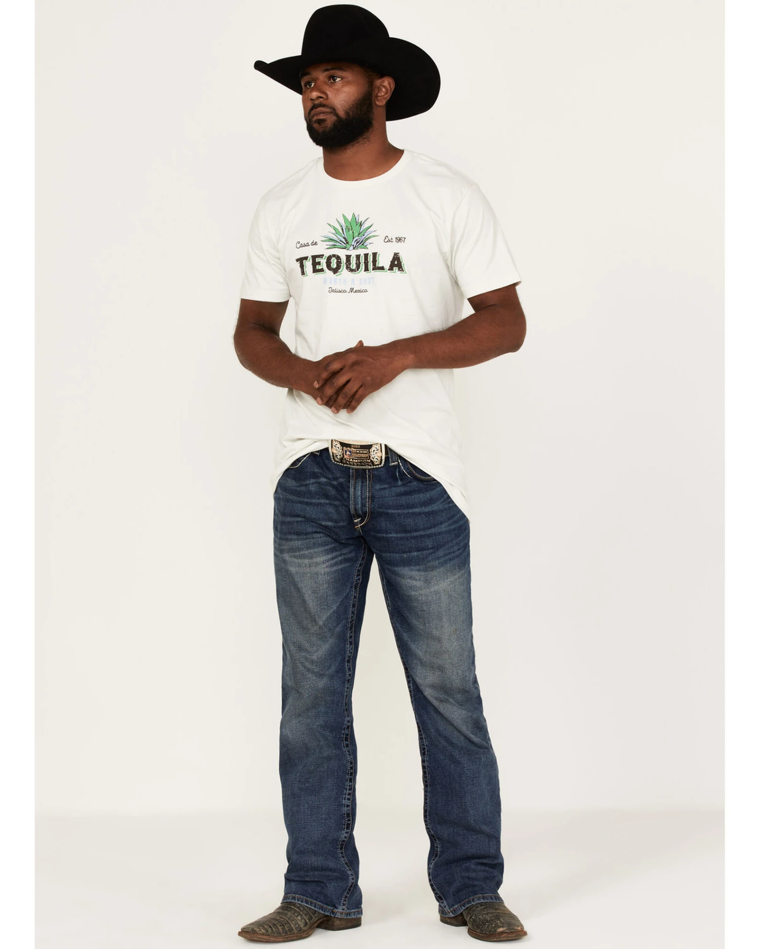 Cody James Men's Tequila Shot Ivory Graphic Short Sleeve T-Shirt 2 Cody James Men's Tequila Shot Ivory Graphic Short Sleeve T-Shirt - Image 2