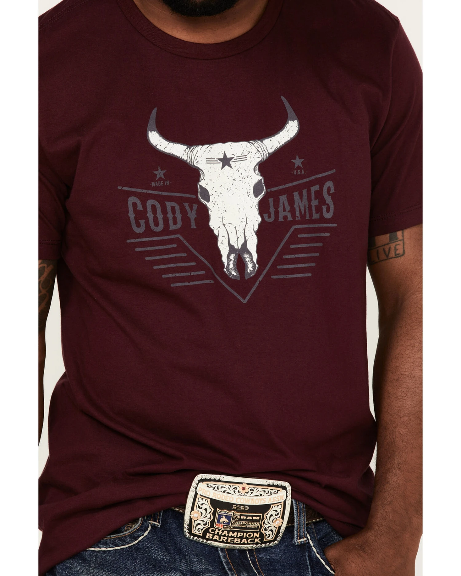 Cody James Men's Texas Coast Skull Logo Graphic Short Sleeve T-Shirt 3 Cody James Men's Texas Coast Skull Logo Graphic Short Sleeve T-Shirt - Image 3