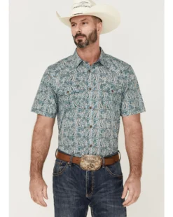 Cody James Men's Vista Paisley Print Short Sleeve Snap Western Shirt - Big & TallÂ