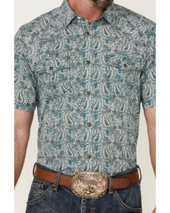 Cody James Men's Vista Paisley Print Short Sleeve Snap Western Shirt - Big & Tall  -Cody James 2000359547 400 P3