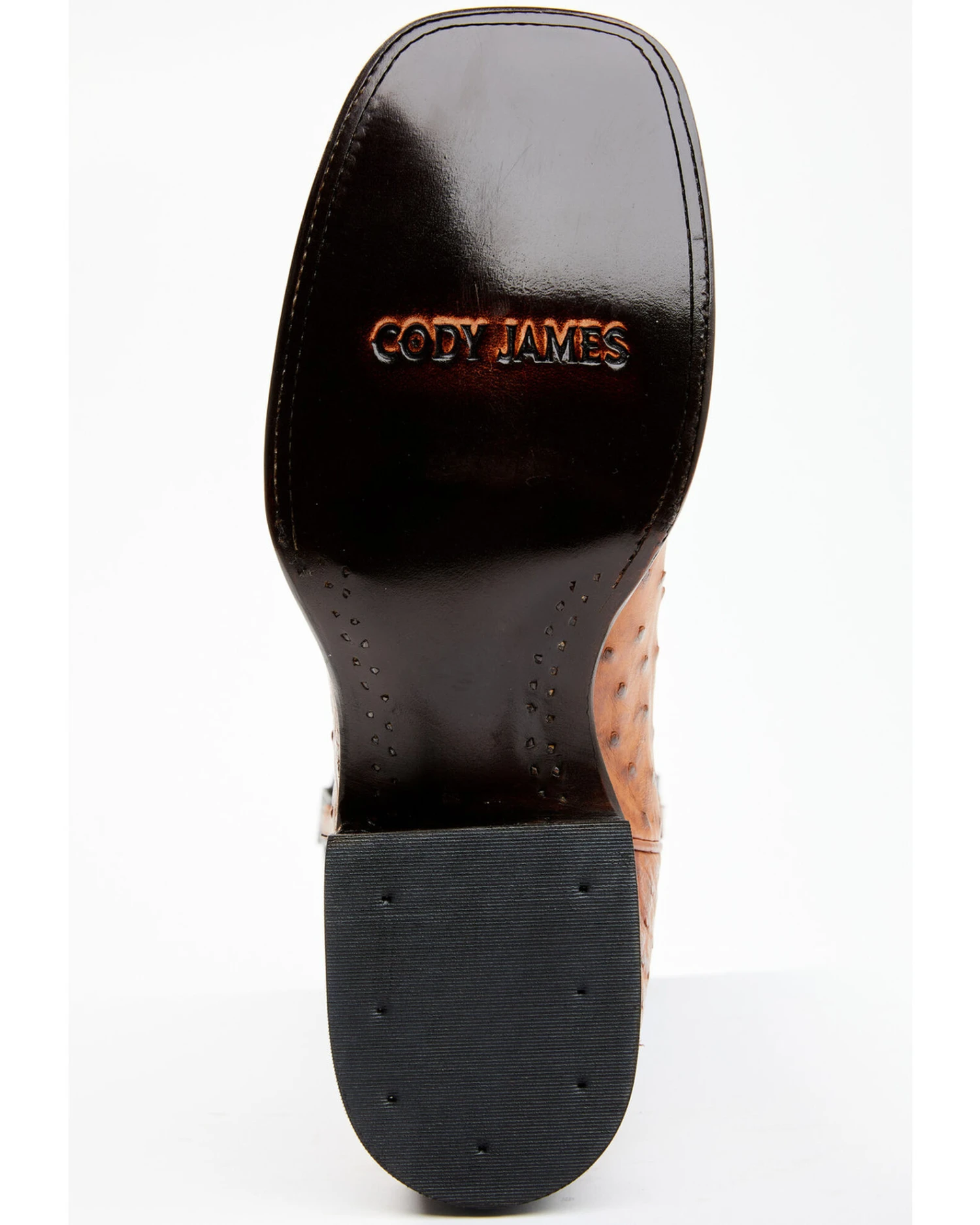 Cody James Men's Full Quill Cognac Ostrich Exotic Western Boots - Broad Square Toe 2 Cody James Men's Full Quill Cognac Ostrich Exotic Western Boots - Broad Square Toe - Image 2