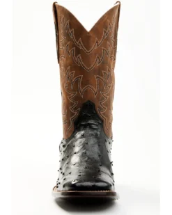 Cody James Men's Saddle Black Full-Quill Ostrich Exotic Western Boots - Broad Square Toe  -Cody James 2000359778 001 P4