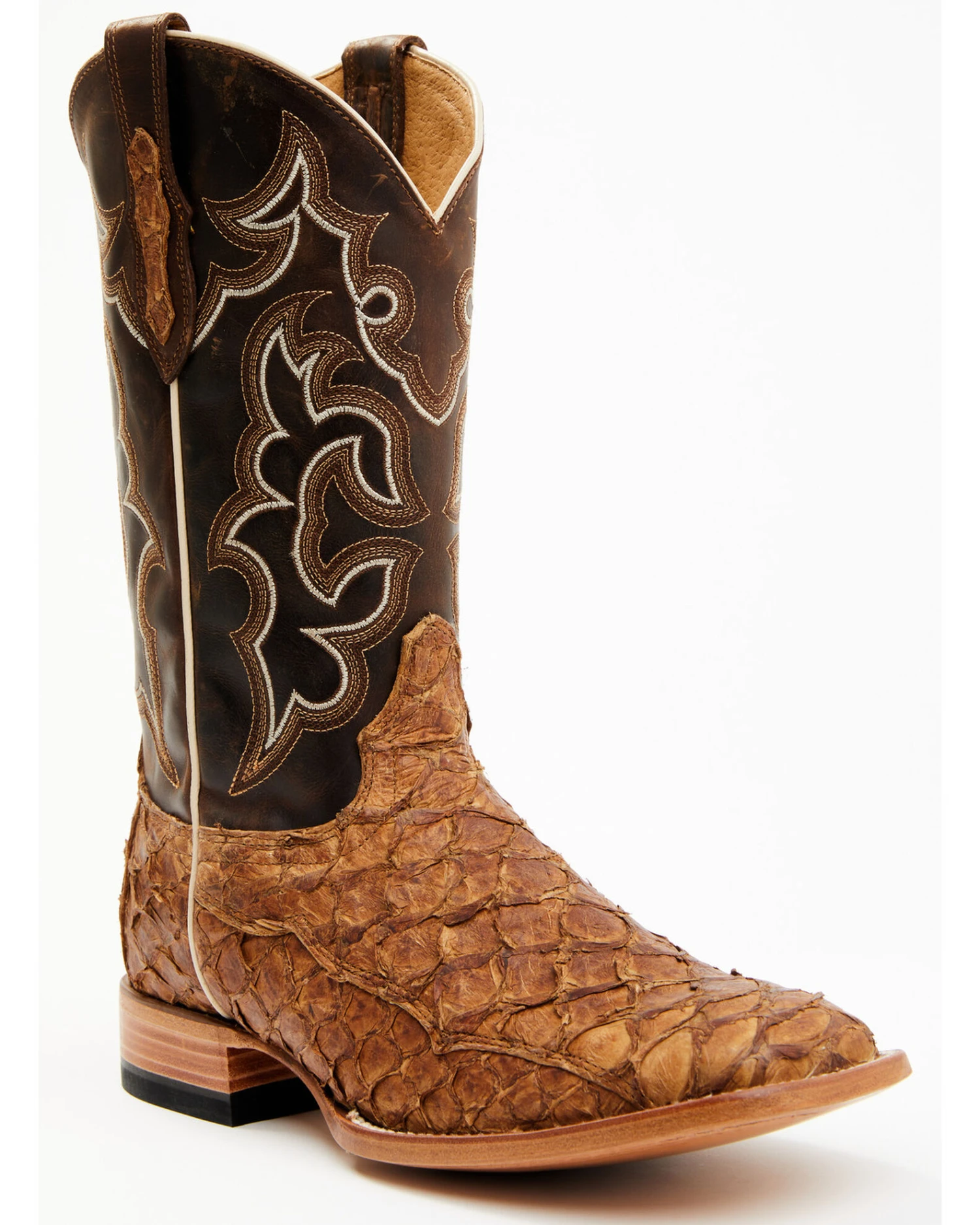 Cody James Men's Exotic Pirarucu Skin Western Boots - Broad Square Toe 1 Cody James Men's Exotic Pirarucu Skin Western Boots - Broad Square Toe