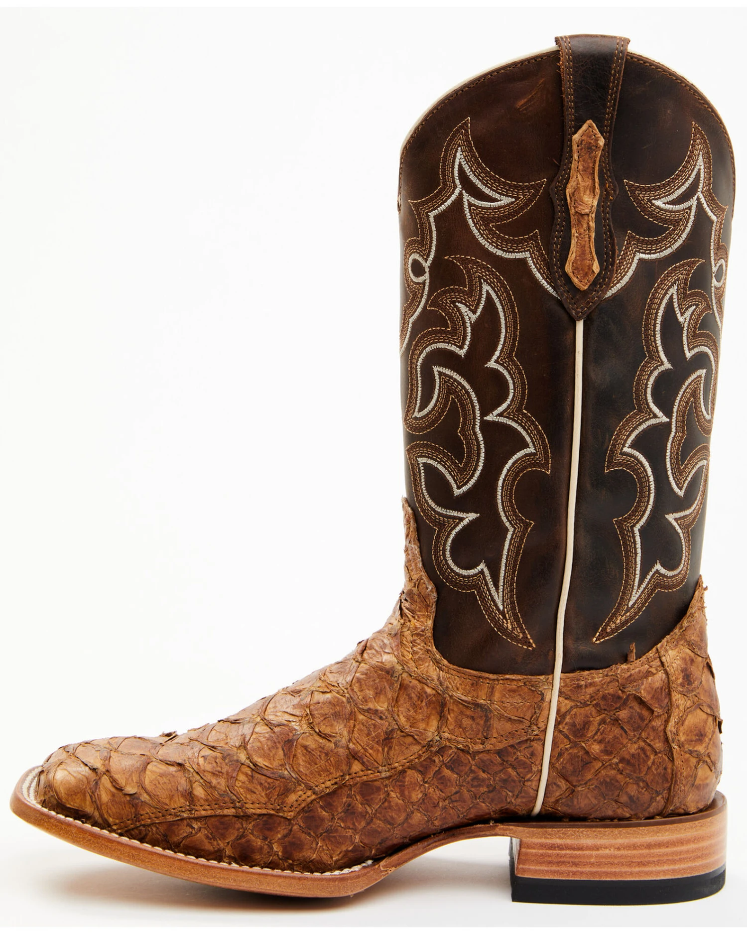 Cody James Men's Exotic Pirarucu Skin Western Boots - Broad Square Toe 4 Cody James Men's Exotic Pirarucu Skin Western Boots - Broad Square Toe - Image 4