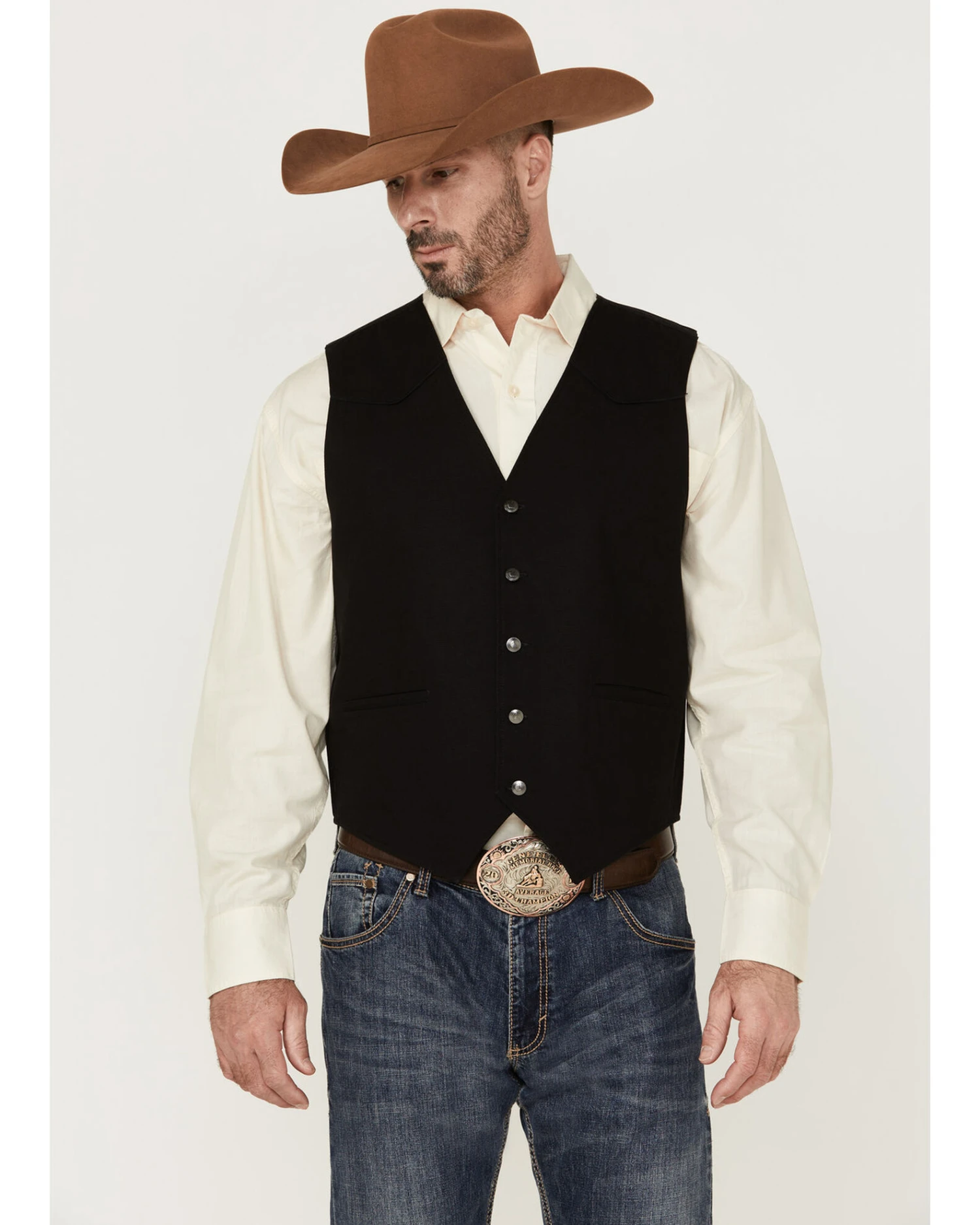 Cody James Men's Highlands Slub Button-Front Western Vest 1 Cody James Men's Highlands Slub Button-Front Western Vest