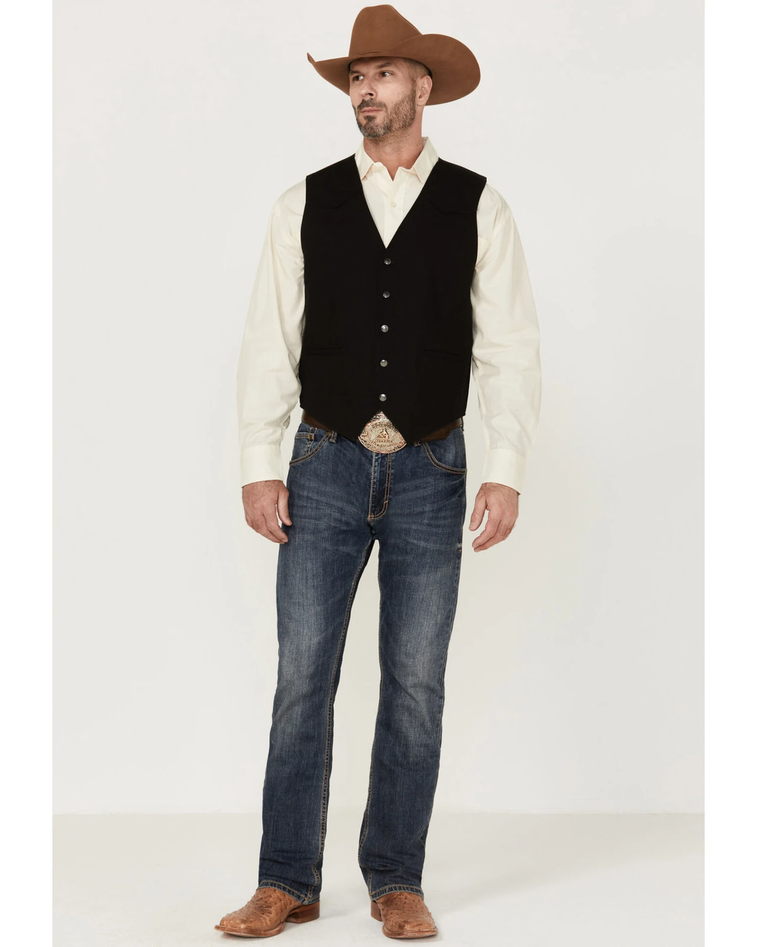 Cody James Men's Highlands Slub Button-Front Western Vest 2 Cody James Men's Highlands Slub Button-Front Western Vest - Image 2