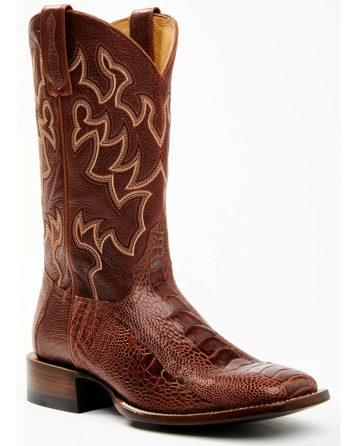 Cody James Men's Brandy Ostrich Leg Exotic Western Boots - Broad Square Toe 2 Cody James Men's Brandy Ostrich Leg Exotic Western Boots - Broad Square Toe - Image 2