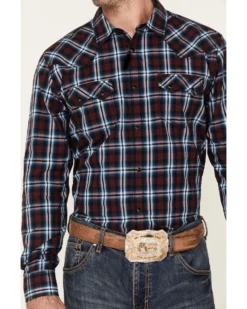 Cody James Men's Poker Night Plaid Print Long Sleeve Snap Western Shirt -Cody James 2000380441 600 P3