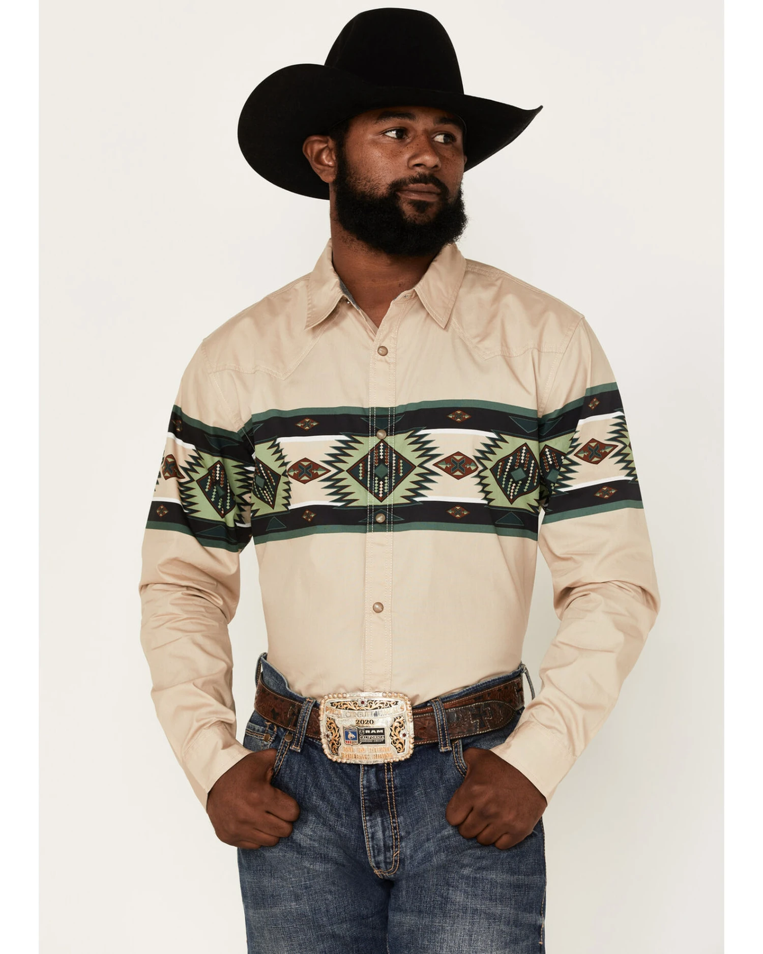 Cody James Men's Coyote Border Long Sleeve Snap Western Shirt 1 Cody James Men's Coyote Border Long Sleeve Snap Western Shirt