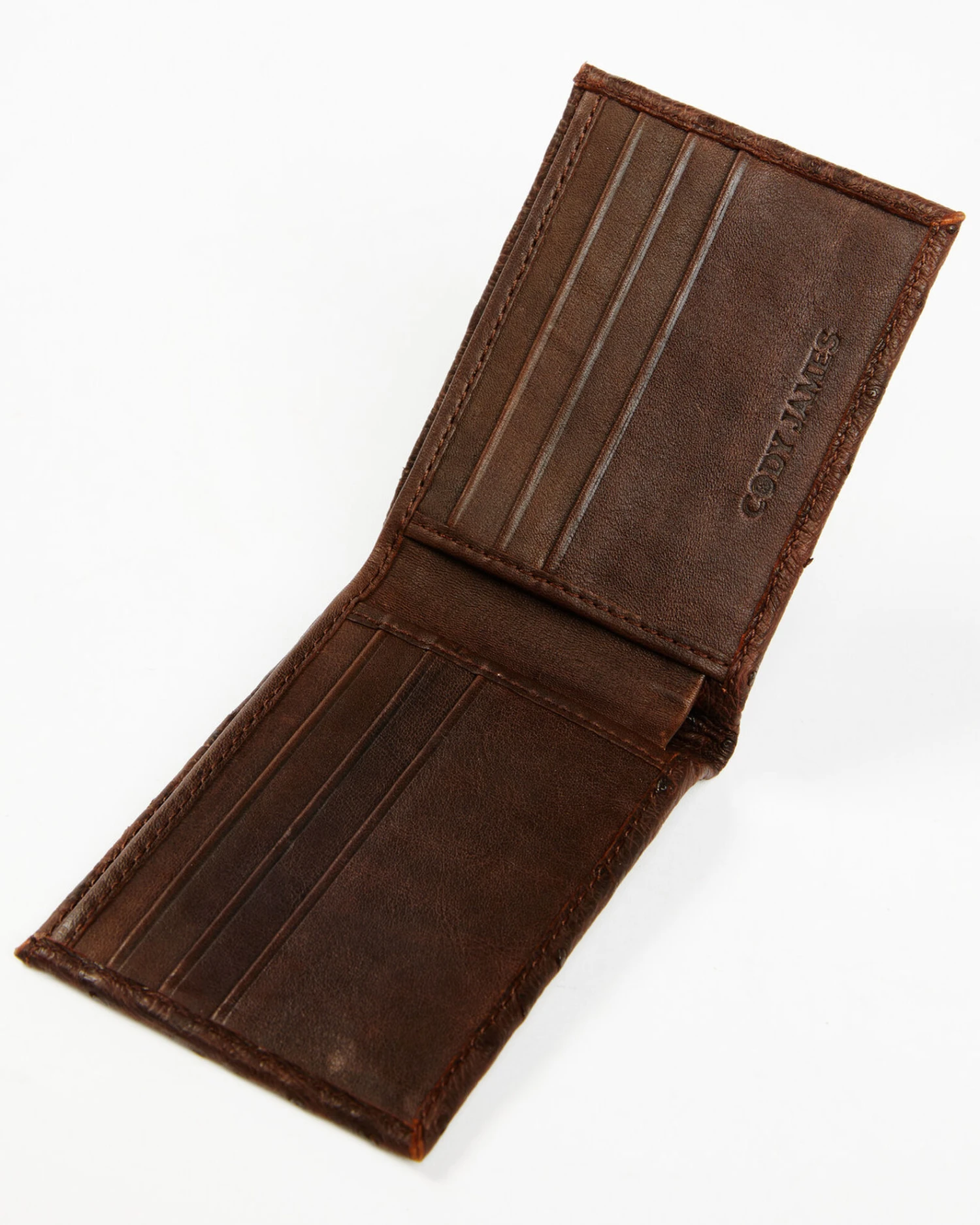 Cody James Men's Brown Exotic Ostrich Leather Bifold Wallet 3 Cody James Men's Brown Exotic Ostrich Leather Bifold Wallet - Image 3