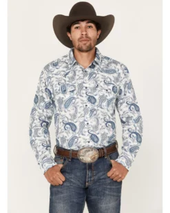Cody James Men's Home Town Paisley Print Long Sleeve Snap Western Shirt