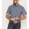 Cody James Men's Plaid Print Short Sleeve Western Snap Shirt