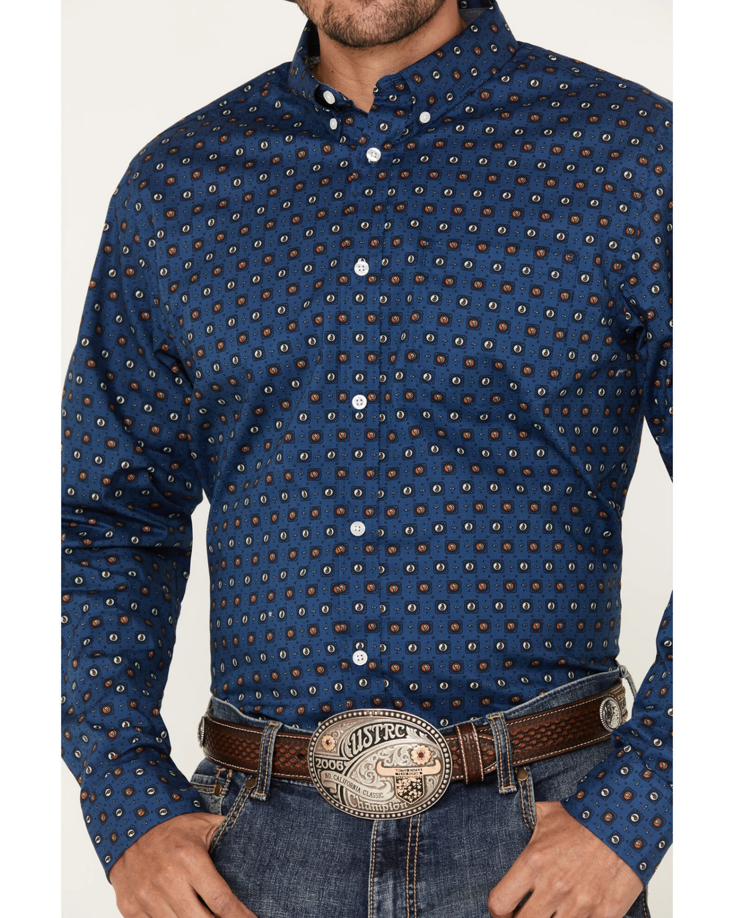 Cody James Men's 2nd Round Geo Print Long Sleeve Button-Down Western Shirt 3 Cody James Men's 2nd Round Geo Print Long Sleeve Button-Down Western Shirt - Image 3