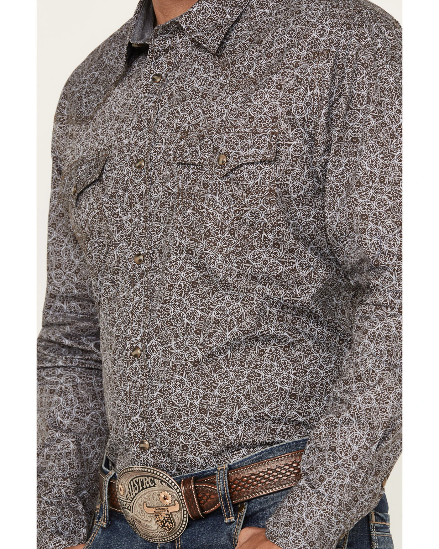 Cody James Men's Down Range Medallion Print Long Sleeve Western Snap Shirt 3 Cody James Men's Down Range Medallion Print Long Sleeve Western Snap Shirt - Image 3