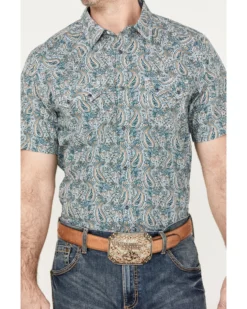 Cody James Men's Crazy Days Paisley Print Short Sleeve Western Snap Shirt -Cody James 2000385970 300 P3