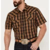 Cody James Men's Caliente Small Plaid Print Short Sleeve Western Snap Shirt