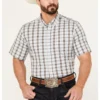 Cody James Men's Bryce Plaid Print Short Sleeve Button-Down Stretch Western Shirt - Big