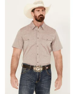 Cody James Men's Micro Paisley Print Short Sleeve Snap Western Shirt 