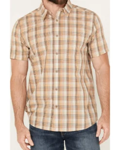 Cody James Men's Anderson Plaid Print Short Sleeve Button-Down Western Shirt